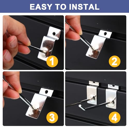 Blulu 50 PCS Metal Slatwall Hooks for Retail Display