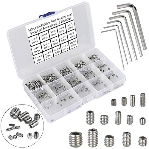 HanTof 340pcs Metric Hex Socket Set Screw Assortment