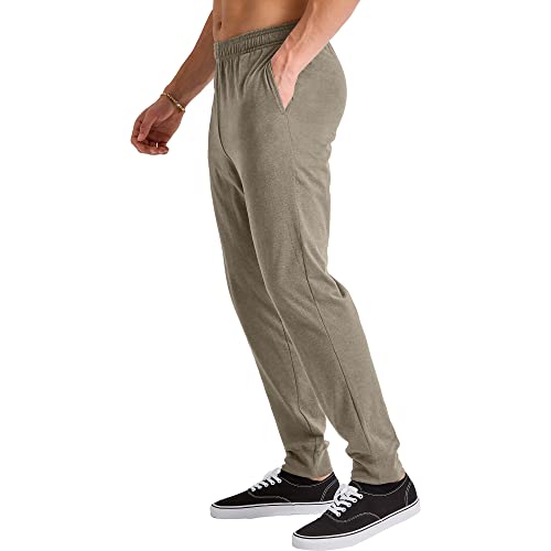 Hanes Originals Cotton Joggers, Jersey Sweatpants for Men with Pockets, 30" Inseam, Oregano Heather