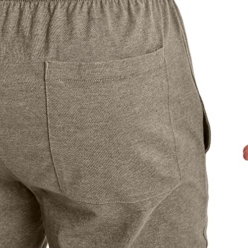Hanes Originals Cotton Joggers, Jersey Sweatpants for Men with Pockets, 30" Inseam, Oregano Heather