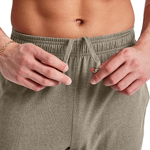 Hanes Originals Cotton Joggers, Jersey Sweatpants for Men with Pockets, 30" Inseam, Oregano Heather