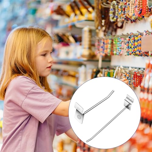 Blulu 50 PCS Metal Slatwall Hooks for Retail Display
