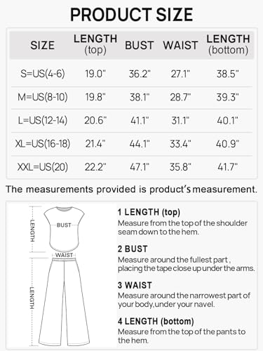 MEROKEETY 2024 Two Piece Outfits for Women Lightweight Matching Lounge Sets Cap Sleeve Top and Elastic Waisted Pants Set Black L