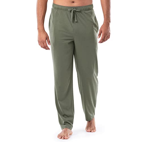 Fruit of the Loom Men's 1-Pack Extended Sizes Jersey Knit Sleep Pant (1 & 2 Packs), Dark Green, X-Large Tall