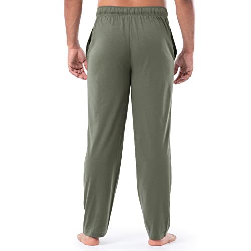 Fruit of the Loom Men's 1-Pack Extended Sizes Jersey Knit Sleep Pant (1 & 2 Packs), Dark Green, X-Large Tall