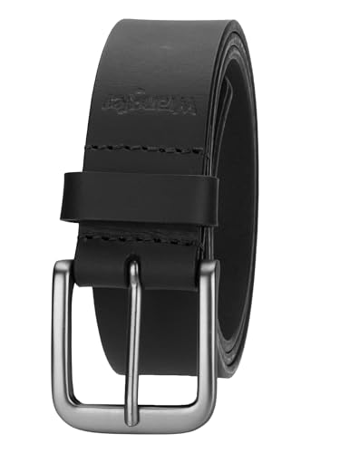 Wrangler Men’s Full Grain Genuine Leather 35mm Thick Casual Belt for Jeans, Pants - Black, 36