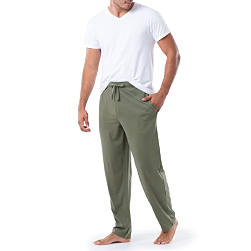 Fruit of the Loom Men's 1-Pack Extended Sizes Jersey Knit Sleep Pant (1 & 2 Packs), Dark Green, X-Large Tall