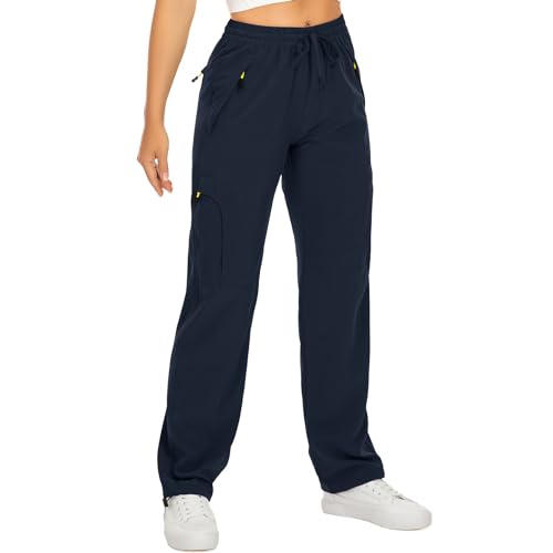 Women's Hiking Pants Quick Dry UPF 50 Travel Golf Pants lightweight Camping Work Cargo Pants Zipper Pockets,6608,Blue,M