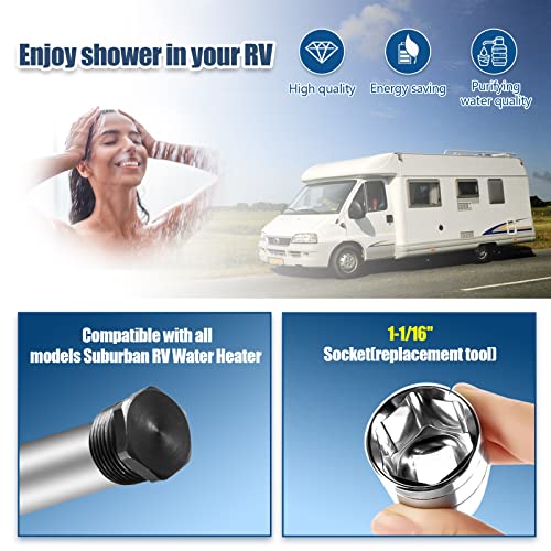 5 Pack RV Water Heater Anode Rod Kit & Flush Wand