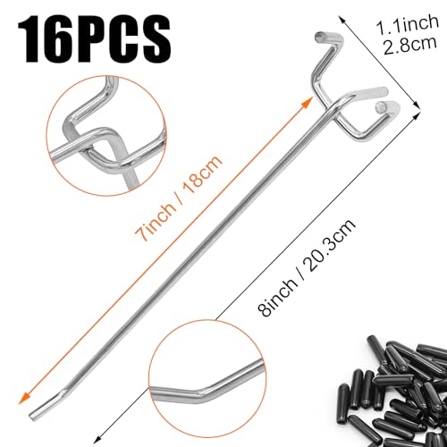 Scartink Pegboard Hooks 8 inch 16 Pack Organizer