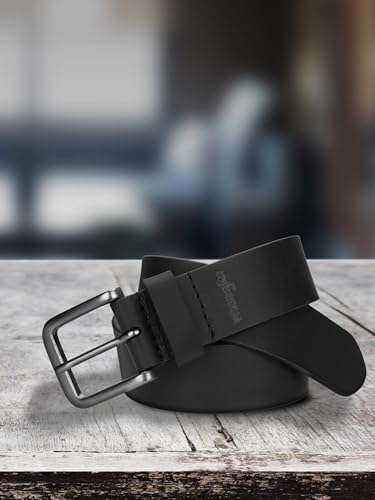 Wrangler Men’s Full Grain Genuine Leather 35mm Thick Casual Belt for Jeans, Pants - Black, 36