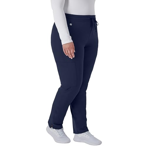 Hanes Plus Size Comfort Fit Pants, Moisture-Wicking Healthcare Scrubs for Women, 3 Pockets, Athletic Navy, 3X Large