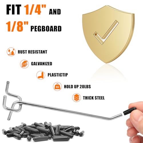 Scartink Pegboard Hooks 8 inch 16 Pack Organizer
