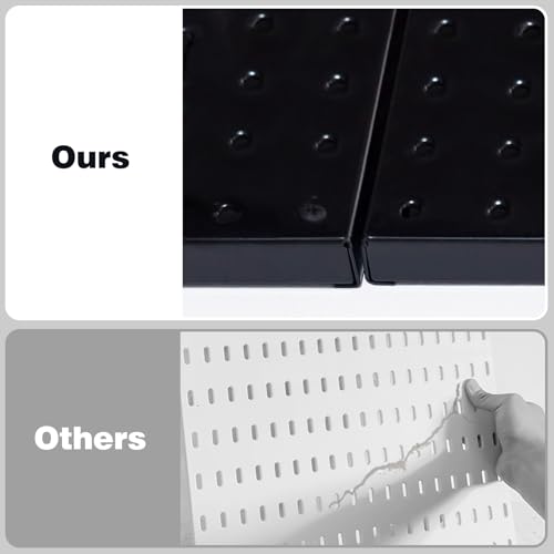 48x24 Inch Black Metal Pegboard Kit with Hooks