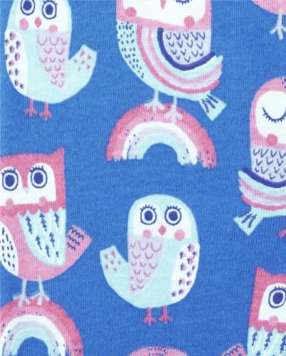 The Children's Place Baby Toddler Girls Long Sleeve Top and Pants Snug Fit 100% Cotton 2 Piece Pajama Set, All Over Owls, 4T