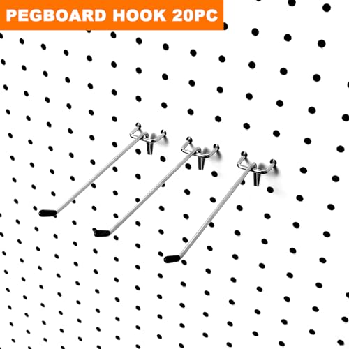 Scartink 6" Pegboard Hooks - Garage Organizer, 20 Pack