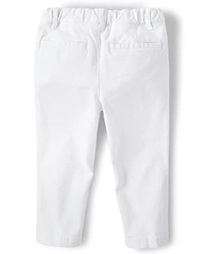 The Children's Place Baby Boys' and Toddler Stretch Skinny Chino Dress Pant, Simply White, 12-18 Months