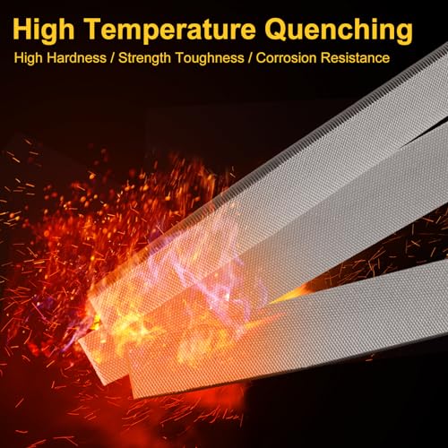 Uaorexplo 8'' Flat Hand Metal File, Ergonomic Rubberized Handle, Uniform Teeth, Strength High Carbon Steel, Suitable for Long Time Use for Trimming, Removing, Sharping Metal, Stone, Wood, and more.
