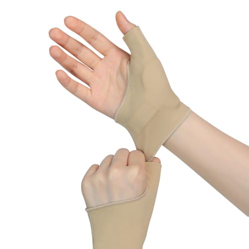 Jianlida Thumb Wrist Brace Compression Sleeve for Women and Men, Soft Elastic Fabric Thumb Splint Glove Liner for Arthritis Pain Relief Protector Support - Left and Right Hand (Medium)