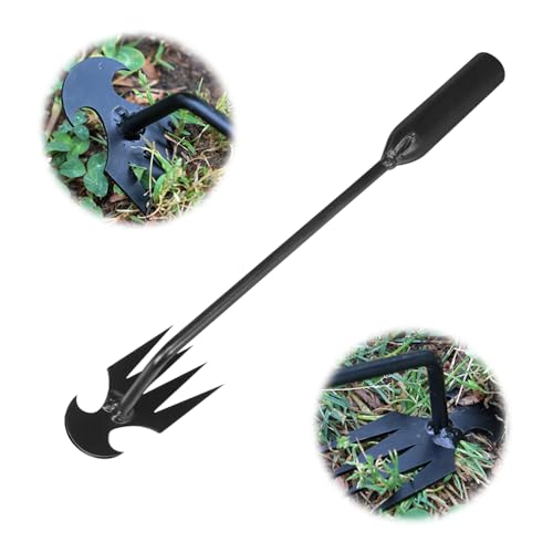 ROWPOZ Weeding Artifact Uprooting Weeding Tool, 2024 New Garden Weeding Tools Manganese Steel Portable Hand Weeder Tool, 4 Teeth Manual Weeders Tool Weed Pulling Tool (11.8 inch)