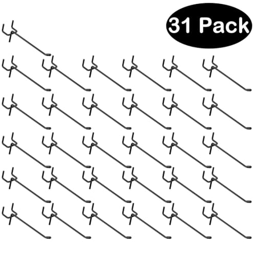 KINOMI 31-Piece 4" Black Pegboard Hooks Set