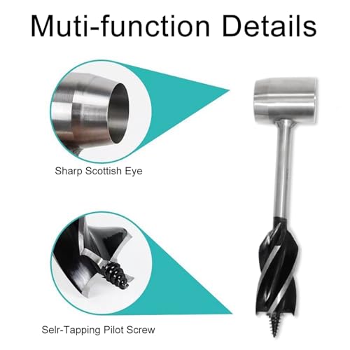 Omninmo Hand Auger Wood Drill, Bushcraft Hand Auger Wrench Portable Multipurpose Woodworking Hand Drill Tool Manual Wood Hole Maker Wrench Survival Tools for Camping and Wilderness