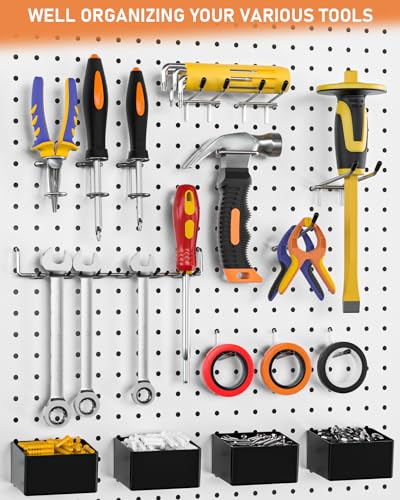 170PCS Heavy Duty 1/4" Pegboard Hooks Kit & Organizer