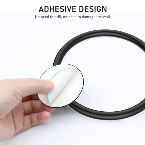 SetSail Towel Holder, Adhesive Hand Towel Holder for Bathroom Wall 304 Stainless Steel Towel Ring Matte Black Towel Hanger Heavy Duty Towel Racks for Bathroom, Kitchen