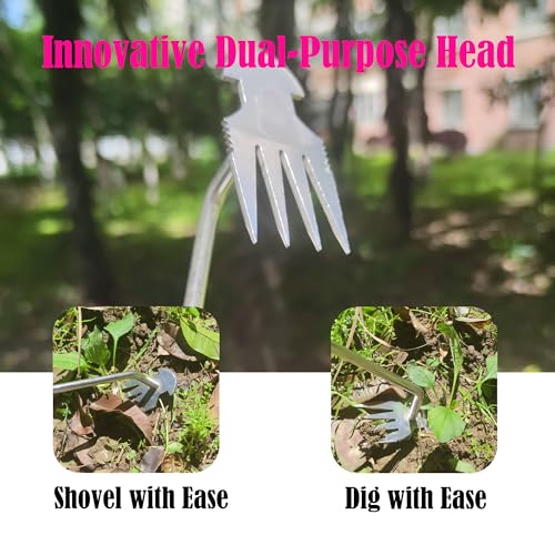 BUT FLY Stainless Steel Hand Weed Puller Dual-Action 4-Claw Weeder with Ergonomic Grip Garden Tool for Efficient Root Removal Precision Weed Extraction Ideal for Garden Enthusiasts