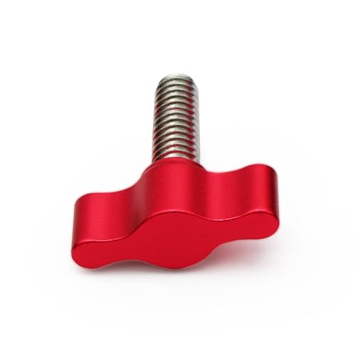 Xadnitu 1/4"-20 x 1" Thread Thumb Screw,Stainless Steel Standard/Coarse Thread with Red Adjustable Tee Wing Aluminum Knob to Remove Replace Hand Clamping Tightening Knob Power Supply, 4 Packs