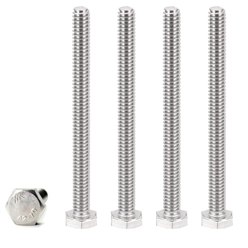 10Pcs M8 Hex Bolts M8x75mm Hex Head Bolts Stainless Steel 304 M8-1.25 Hex Bolt Fully Threaded Hex Tap Bolts Metric Hexagon Head Screw Machine Bolts Right Hand External Hex Drive