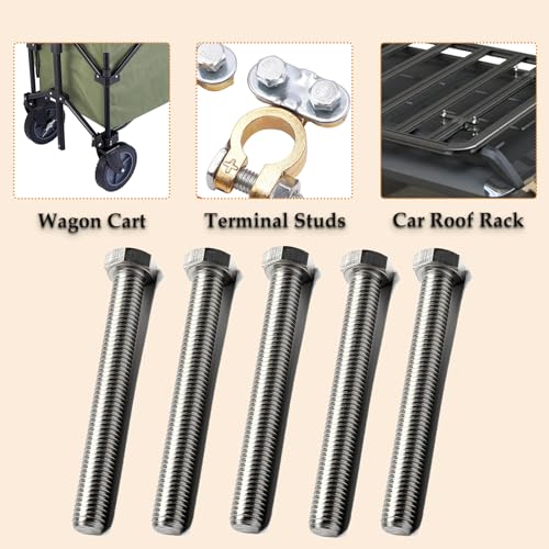 10Pcs M8 Hex Bolts M8x75mm Hex Head Bolts Stainless Steel 304 M8-1.25 Hex Bolt Fully Threaded Hex Tap Bolts Metric Hexagon Head Screw Machine Bolts Right Hand External Hex Drive