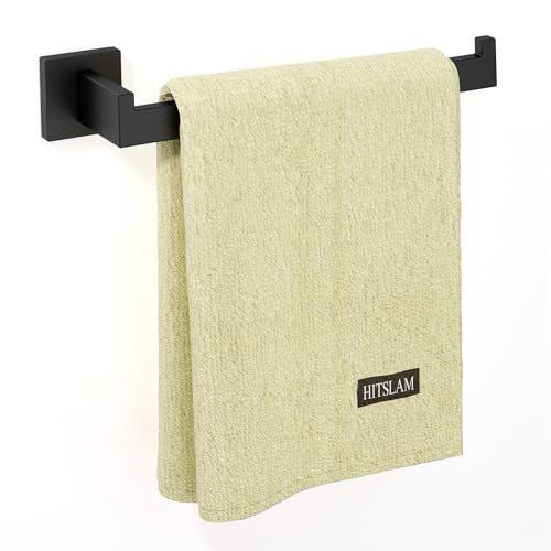 HITSLAM Matte Black 9 Inch Hand Towel Bar for Bathroom, SUS304 Stainless Steel Kitchen Hand Towel Holder Wall Mounted, Modern Home Decor Bath Towel Rack with Hardware Accessories