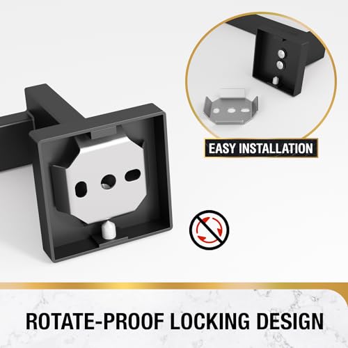 HITSLAM Matte Black 9 Inch Hand Towel Bar for Bathroom, SUS304 Stainless Steel Kitchen Hand Towel Holder Wall Mounted, Modern Home Decor Bath Towel Rack with Hardware Accessories