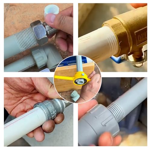 SeonFook 6PCS PVC Die Set Plastic Pipe Round Die Set Thread Maker Tool Pipe Threader Plumbing Tools Kit with 3 Dies 1/2", 3/4" and 1" NPT Die Set Manual Hand Tool for PVC Threading