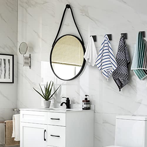 IBosins 2 Pack Towel Hooks Hand Towel Holder for Bathroom Wall Livingroom Bedroom Kitchen Closet Heavy Duty Stainless Steel Hook Hanger for Robe, Bath Towel, Coat (Square Matte Black)