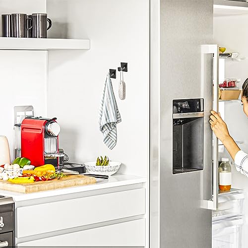 IBosins 2 Pack Towel Hooks Hand Towel Holder for Bathroom Wall Livingroom Bedroom Kitchen Closet Heavy Duty Stainless Steel Hook Hanger for Robe, Bath Towel, Coat (Square Matte Black)