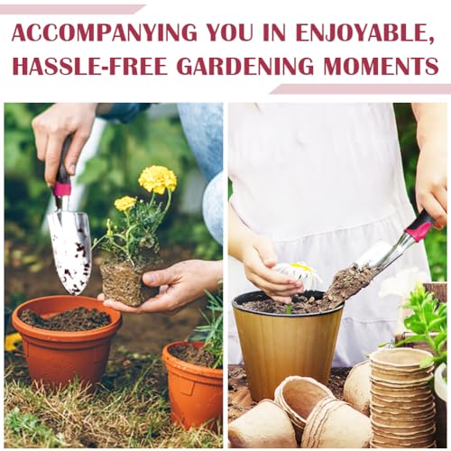 Garden Shovel - NEWGF Heavy-Duty Manganese Steel Super Garden Hand Trowels-Dig, Shovel and Plant -Black/Red