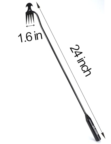 24 inch Weed Puller Tool Garden Weed Pulling Tool, Portable Garden Weeder Tool Uprooting Weeding Tool, 4 Teeth Manganese Steel Forged Hand Weeder for Vegetable Gardening Backyard Farm Planting Weeding