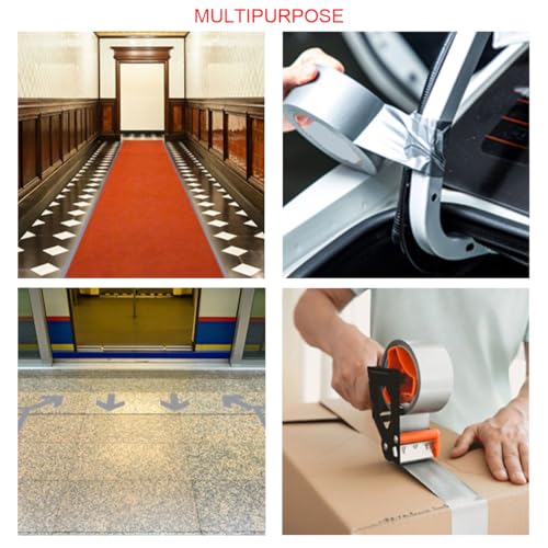 XUXU 2 Pack Duct Tape Heavy Duty Waterproof Silver Duct Tape, Strong Adhesive Duct Tape Bulk for Indoor Outdoor Repairs Tear by Hand, 40 Yards x 2 Inch Total