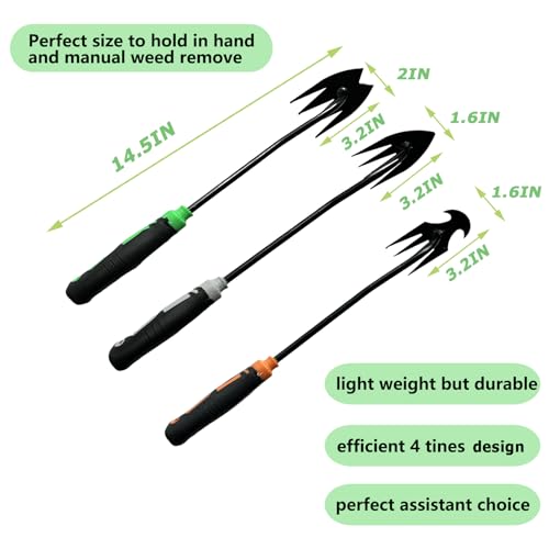 YDKOJGW Weeding Tools 3 pcs,Portable Garden Weeder Tool,2024 New Weed Puller Tool,for Hand Weeder Puller for Vegetable Gardening Backyard Farm Planting & Uprooting Weeding Tool (GGO111)