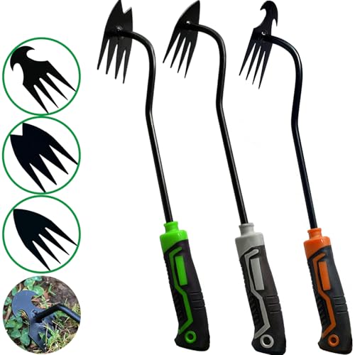 YDKOJGW Weeding Tools 3 pcs,Portable Garden Weeder Tool,2024 New Weed Puller Tool,for Hand Weeder Puller for Vegetable Gardening Backyard Farm Planting & Uprooting Weeding Tool (GGO111)