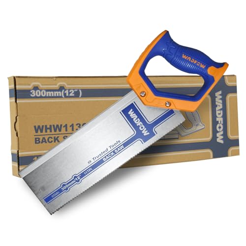 WADFOW 12 Inch Pro Hand Saw, 11 TPI Fine-Cut Soft-Grip Hardpoint Handsaw Perfect for Sawing, Trimming, Gardening, Drywall, Plastic Pipes, Sharp Blade, Ergonomic Non-Slip Handle
