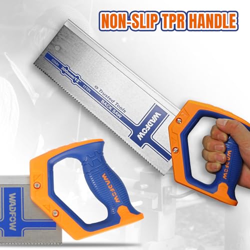 WADFOW 12 Inch Pro Hand Saw, 11 TPI Fine-Cut Soft-Grip Hardpoint Handsaw Perfect for Sawing, Trimming, Gardening, Drywall, Plastic Pipes, Sharp Blade, Ergonomic Non-Slip Handle