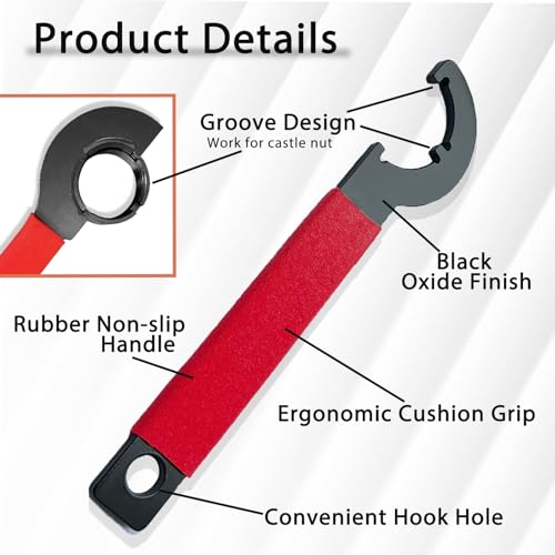 3DSKY Spanner Wrench - Hand Nut Wrench Tool with Non-Slip Rubber Grip for Nut Removal and Tighten, Precision Tool with Ergonomic Handle