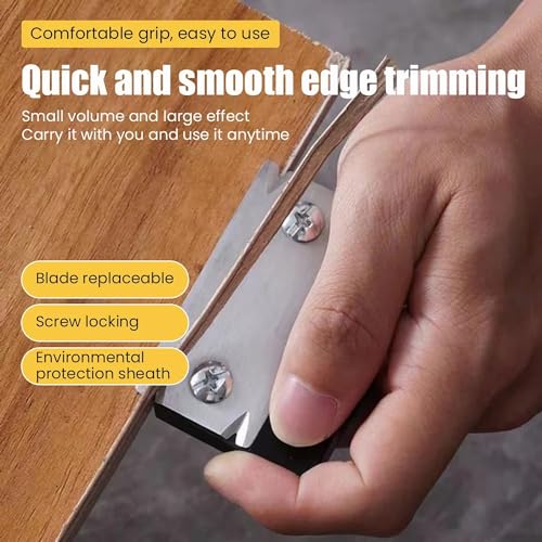 Mini Edge Banding Trimmer Tool for Woodworking Chamfers Deburring - Portable Hand Planer Cutter With Reversible Blade for PVC ABS Melamine Wood Veneer Corners
