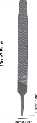 6-inch Flat Medium Cut File Double Cut Teeth High Hardened Steel Hand File Without Handle Suitable for Shaping Wood, Metal, Plastic