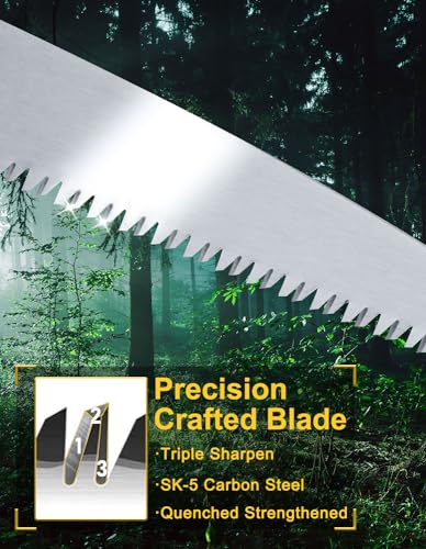 KIKETECH Folding Saw, Pruning Saw for Hand Guards, Hand Saw for Cutting Wood, 7-Inch Camping Saw with Sharp Blade Quality SK-5 Steel, Outdoor Small Camping Saw, Portable Garden Saw