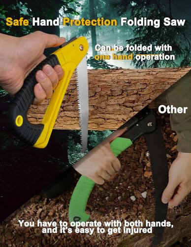KIKETECH Folding Saw, Pruning Saw for Hand Guards, Hand Saw for Cutting Wood, 7-Inch Camping Saw with Sharp Blade Quality SK-5 Steel, Outdoor Small Camping Saw, Portable Garden Saw