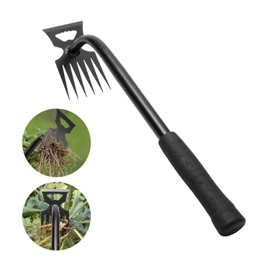 Gardening Hand Weeder Tools, Weeding Artifact Uprooting Weeding Tool, Durable Manganese Steel Hand Weeder Tool, Manual Multifunctional Weeders Gardening Tools for Yard and Garden (6 Teethes)